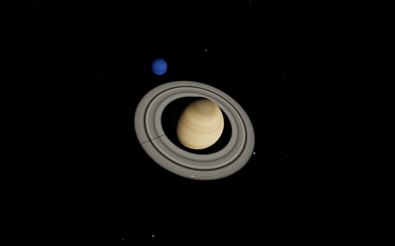 土星と環のクローズアップ